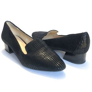 Alex Marie Black Textured Leather Slip On Shoes size 7.5M